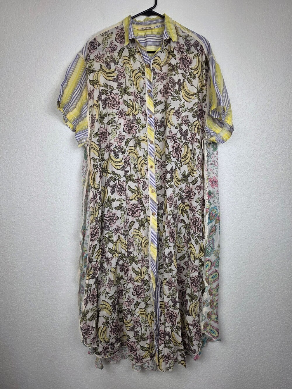 Free People Printed Button-Up Dress Size S